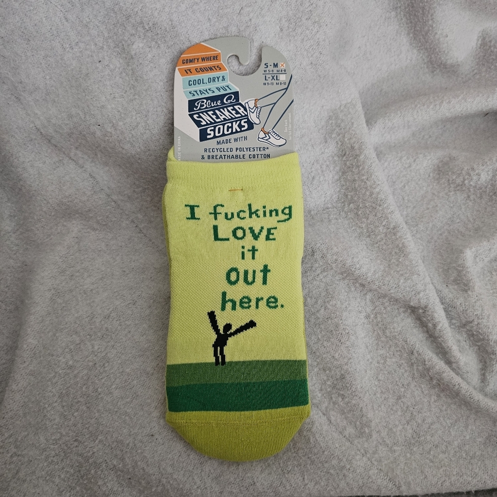 Blue Q Nature Lover Unisex Adult Novelty Small Sneaker Socks